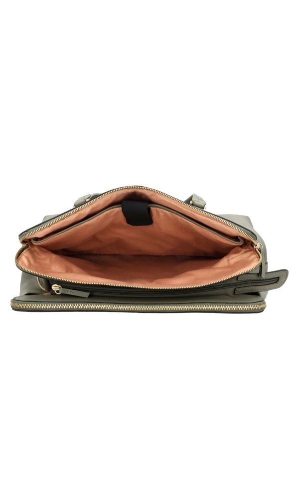 LouLou Laptop schoudertas OLIVIA Sage Gold