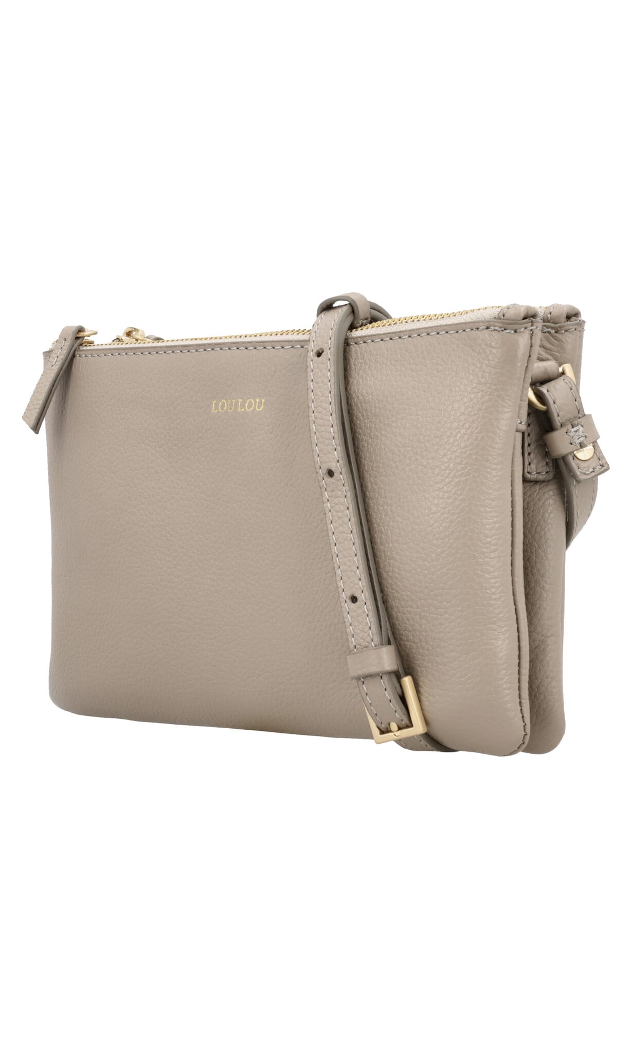 LouLou Leren schoudertasje Camille soft sepia