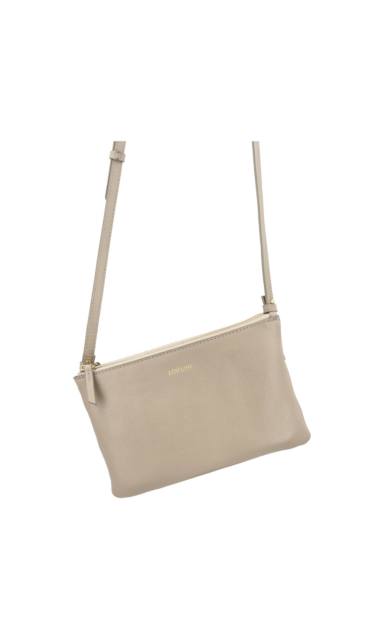 LouLou Leren schoudertasje Camille soft sepia
