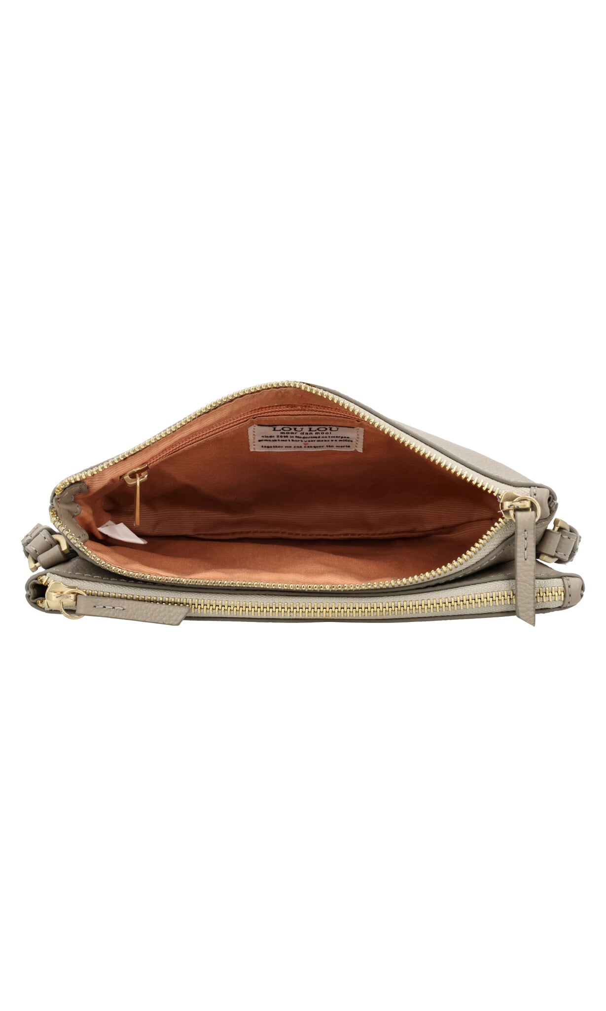 LouLou Leren schoudertasje Camille soft sepia