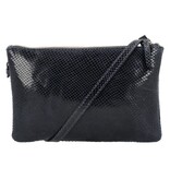 LouLou Leren schoudertasje Camille Python Blue Orient