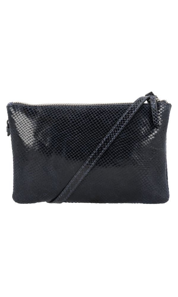LouLou Leren schoudertasje Camille Python Blue Orient