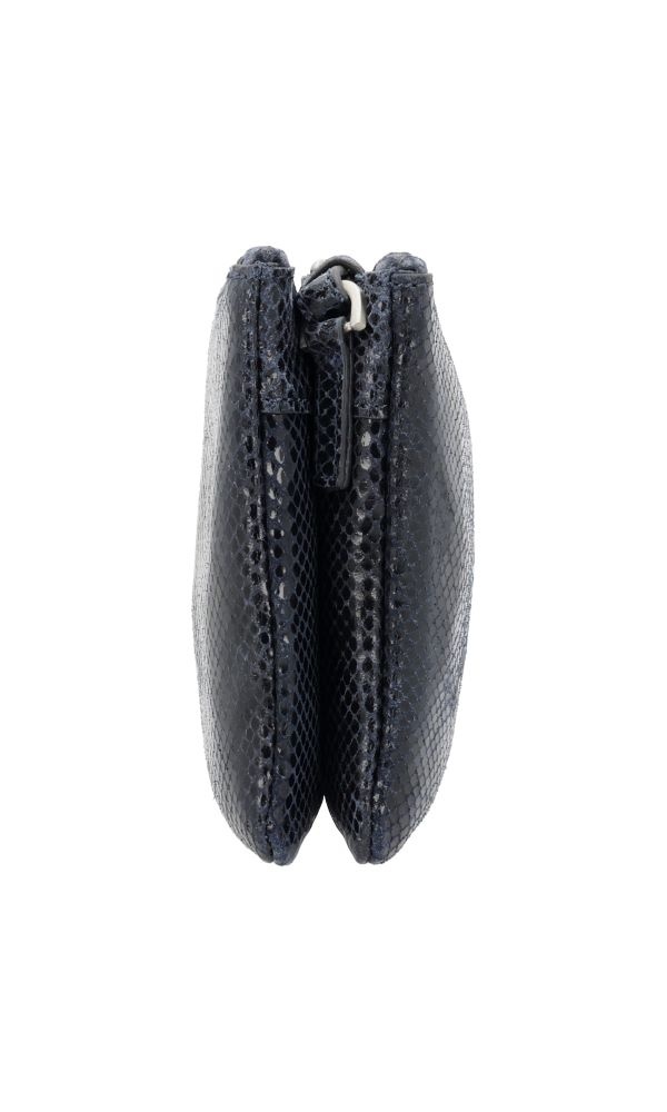 LouLou Leren schoudertasje Camille Python Blue Orient