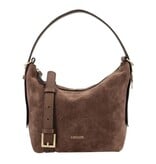 LouLou LOIS  Suede hobo / crossbody tas Chocolate