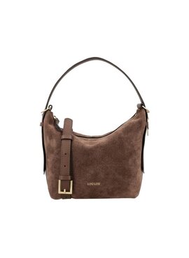 LouLou LOIS  Suede hobo / crossbody tas Chocolate