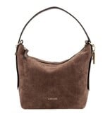 LouLou LOIS  Suede hobo / crossbody tas Chocolate