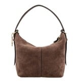LouLou LOIS  Suede hobo / crossbody tas Chocolate