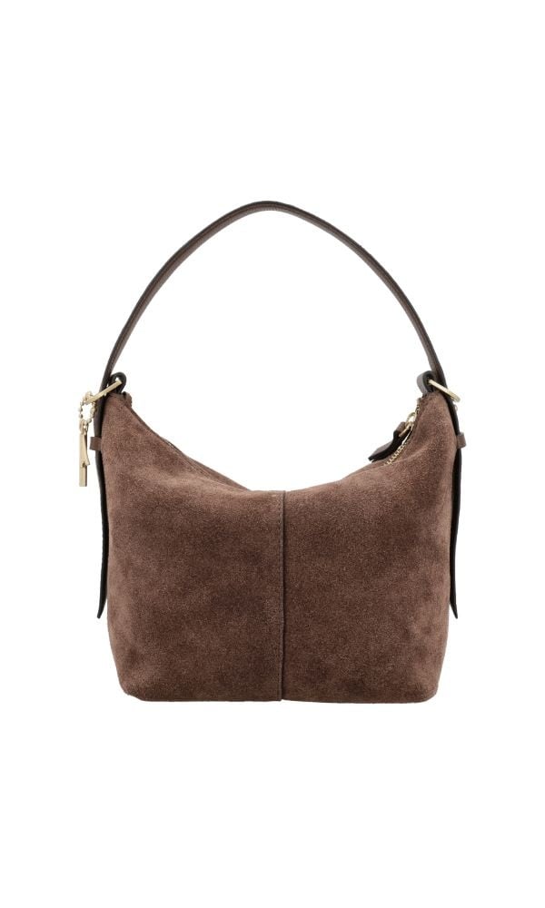 LouLou LOIS  Suede hobo / crossbody tas Chocolate