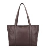 LouLou EMIE Ruime en tijdloze leren school- of werktas Merlot Gold