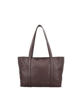 LouLou EMIE Ruime en tijdloze leren school- of werktas Merlot Gold