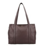 LouLou EMIE Ruime en tijdloze leren school- of werktas Merlot Gold