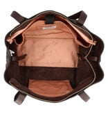 LouLou EMIE Ruime en tijdloze leren school- of werktas Merlot Gold