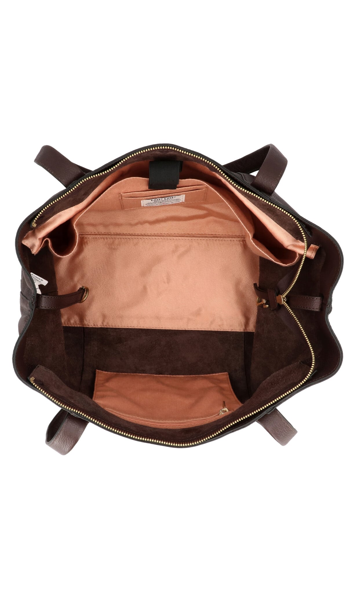 LouLou EMIE Ruime en tijdloze leren school- of werktas Merlot Gold