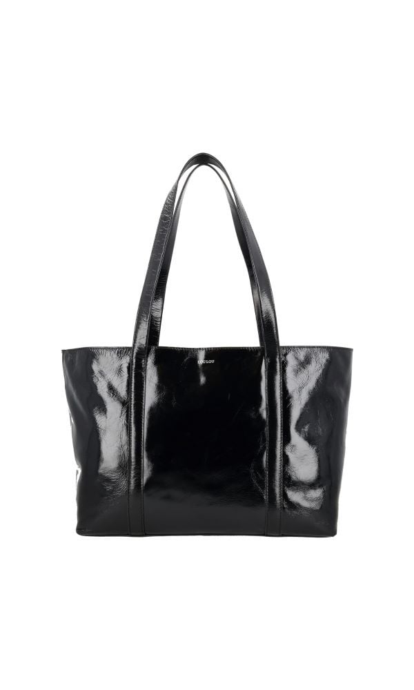 LouLou EMIE  leren tas met laptopvak - Glace Black