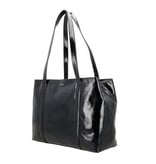 LouLou EMIE  leren tas met laptopvak - Glace Black