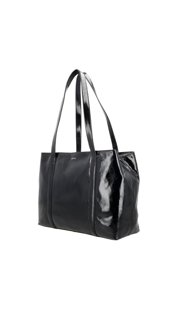 LouLou EMIE  leren tas met laptopvak - Glace Black