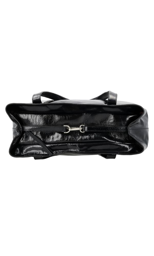 LouLou EMIE  leren tas met laptopvak - Glace Black