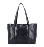 LouLou EMIE  leren tas met laptopvak - EMIE - Python Blue Orient