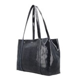 LouLou EMIE  leren tas met laptopvak - EMIE - Python Blue Orient