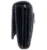 LouLou ANAÏS Leren tasje/Clutch  - Python Blue Orient
