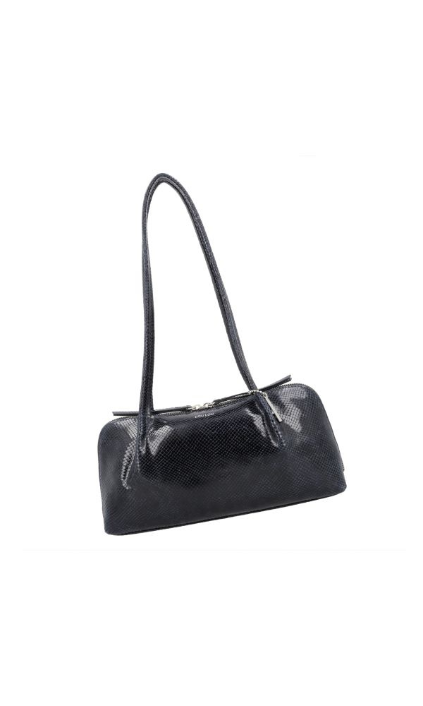 LouLou ELO stijlvolle baguette tas -  Python Blue Silver