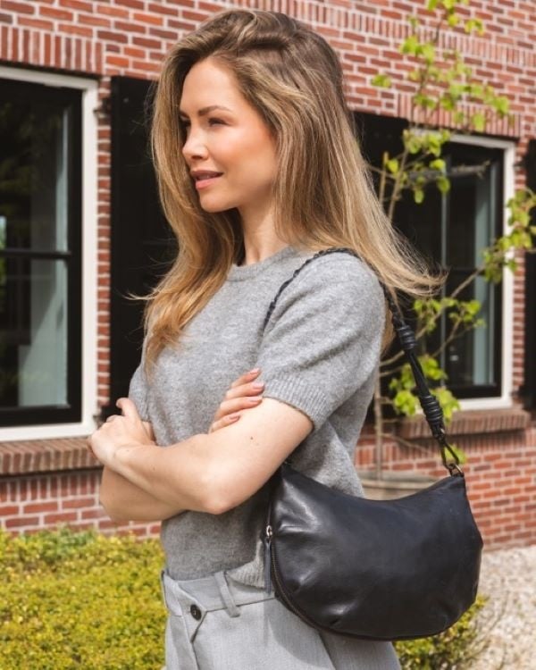 Chabo Leren Schoudertas Byron Navy