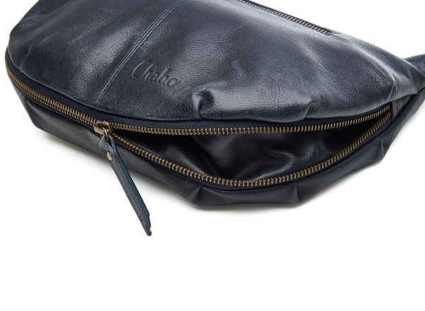 Chabo Leren Schoudertas Byron Navy