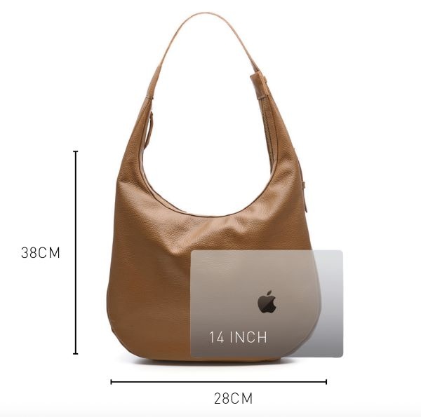 Chabo Leren Schoudertas Hobo Brisbane Chocolate
