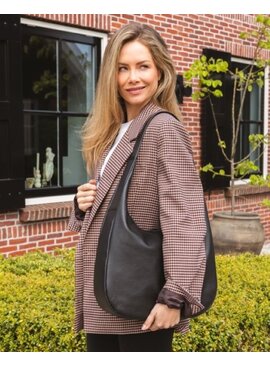 Chabo Leren Schoudertas Hobo Brisbane Black