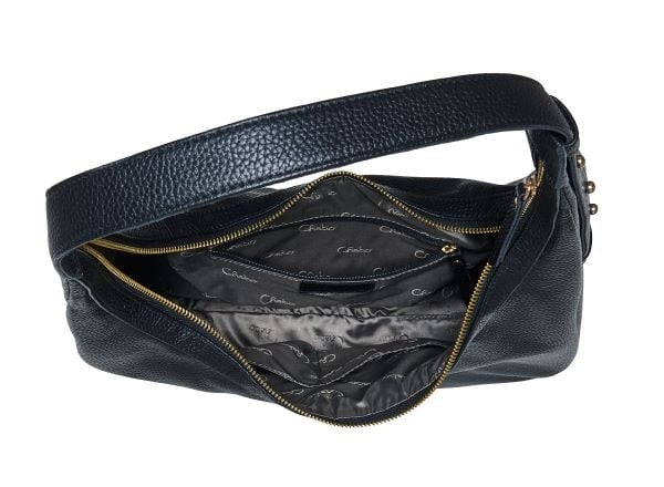 Chabo Leren Schoudertas Hobo Brisbane Black