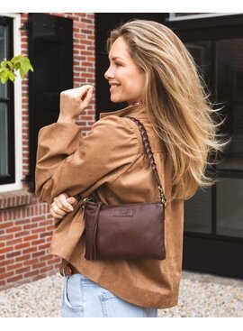 Chabo Leren Schoudertas Stylish Cross Chocolate