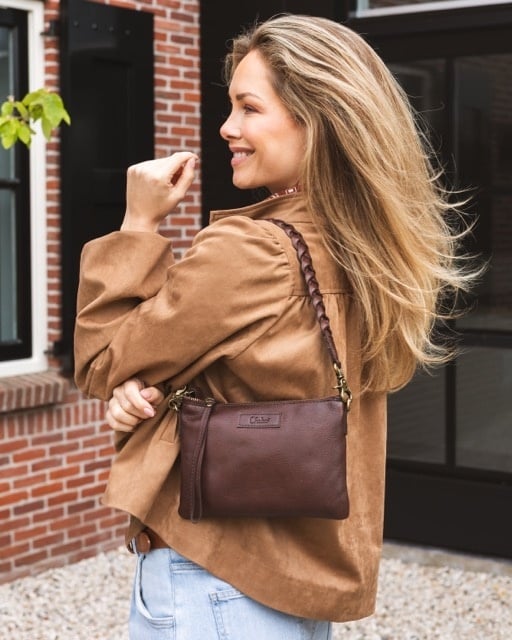 Chabo Leren Schoudertas Stylish Cross Chocolate