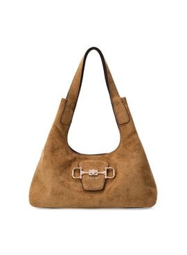 Guess Sunset Schoudertas Hobo Tas suède Tan