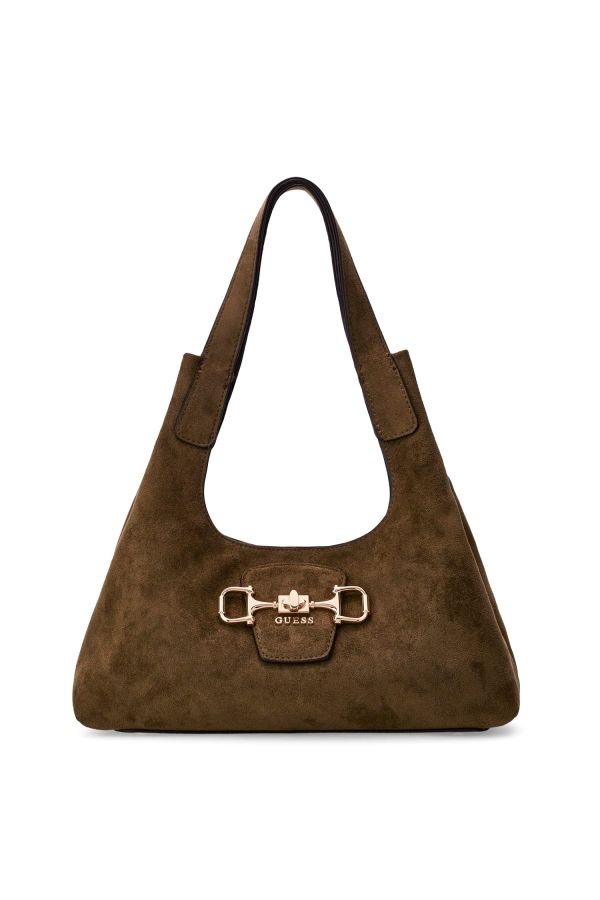 Guess Sunset Schoudertas Hobo Tas suède Olive