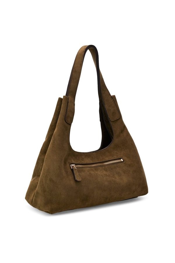 Guess Sunset Schoudertas Hobo Tas suède Olive