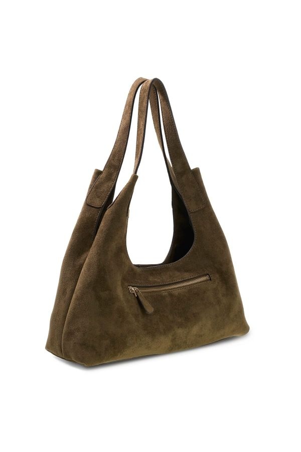 Guess Sunset Schoudertas Hobo Tas suède Olive
