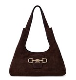 Guess Sunset Schoudertas Hobo Tas suède Espresso