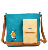 Hi Di Hi Crossbody/schoudertas Quack QU010 Teal/Beige