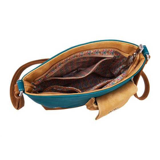 Hi Di Hi Crossbody/schoudertas Quack QU010 Teal/Beige