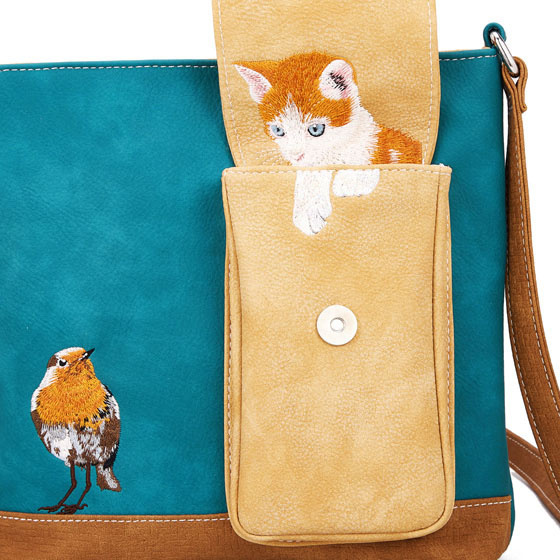Hi Di Hi Crossbody/schoudertas Quack QU010 Teal/Beige