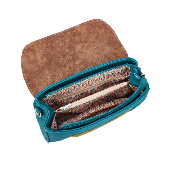 Hi Di Hi Clutch/schoudertas/crossoverTwiggle TW10 Teal/Brown