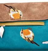 Hi Di Hi Clutch/schoudertas/crossoverTwiggle TW10 Teal/Brown