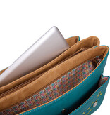 Hi Di Hi Busy Bird Schoudertas/laptoptas BUB02 Teal/Brown