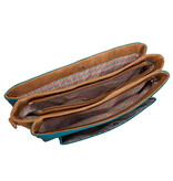 Hi Di Hi Busy Bird Schoudertas/laptoptas BUB02 Teal/Brown