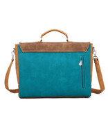 Hi Di Hi Busy Bird Schoudertas/laptoptas BUB02 Teal/Brown