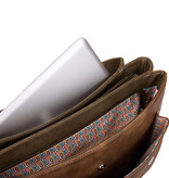 Hi Di Hi Busy Bird Schoudertas/laptoptas BUB03 Brown/Beige