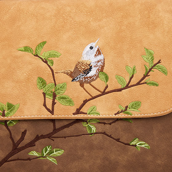 Hi Di Hi Busy Bird Schoudertas/laptoptas BUB03 Brown/Beige