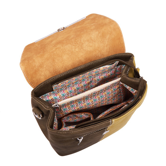 Hi Di Hi rugtas/schoudertas Timber TI03 Green/Brown