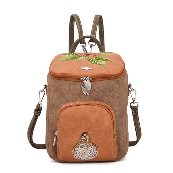 Hi Di Hi rugtas/schoudertas Woods  WOO01 Brown/Orange
