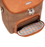 Hi Di Hi rugtas/schoudertas Woods  WOO01 Brown/Orange